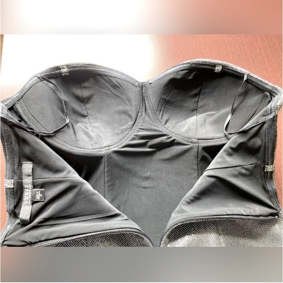 GUESS Strapless Mini Dress Lurex Metallic Look - Picture 10 of 12